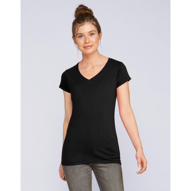 Ladies softstyle® v-neck t-shirt azalea marimea s