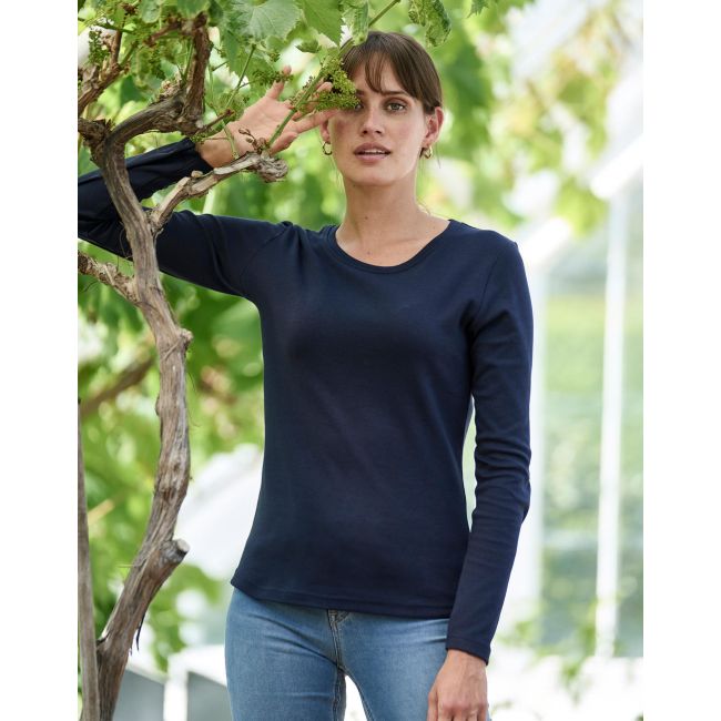 Ladies ls interlock t-shirt black marimea l