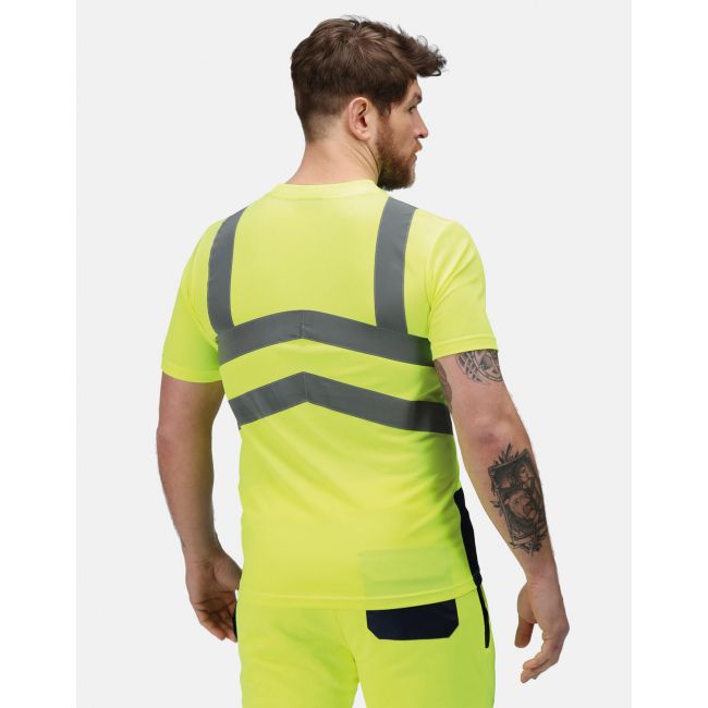 Pro hi vis t-shirt yellow/navy marimea l