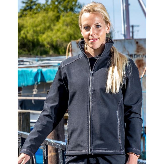 Women's treble stitch softshell black marimea s