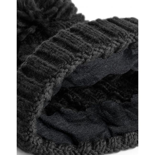 Infant/junior cable knit melange beanie black marimea infant