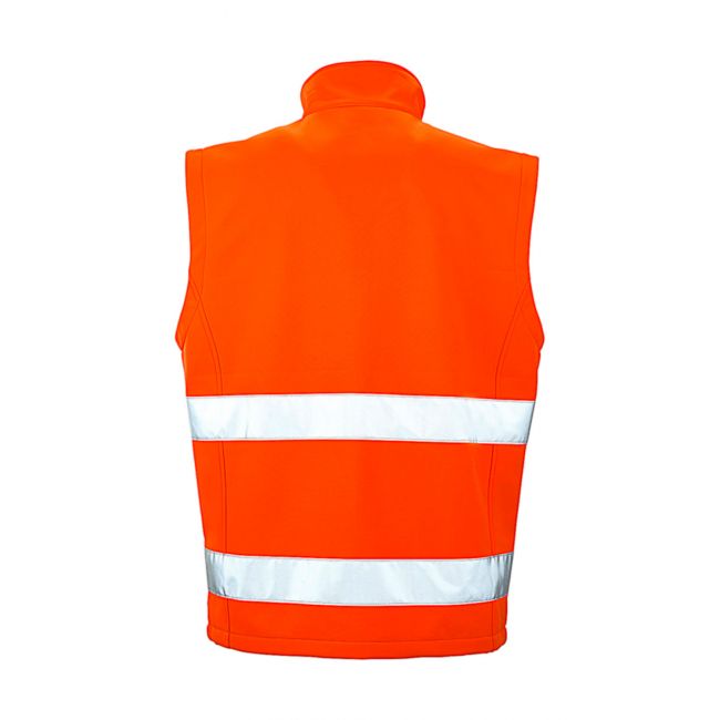 Printable safety softshell gilet fluorescent orange/black marimea xl