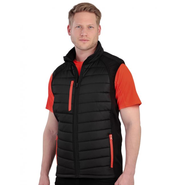 Black compass padded softshell gilet black/grey marimea s