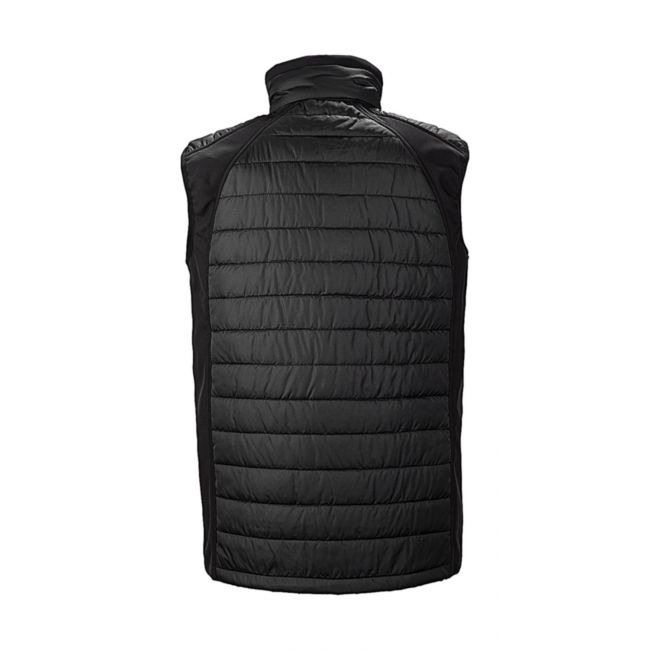 Black compass padded softshell gilet black/red marimea l