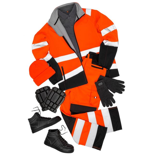 Printable safety softshell fluorescent orange/black marimea m