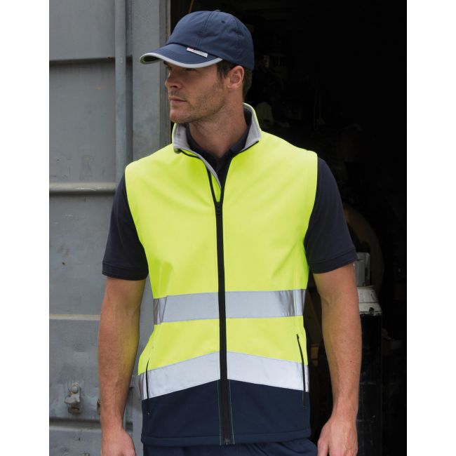 Printable safety softshell gilet fluorescent yellow/black marimea 4xl