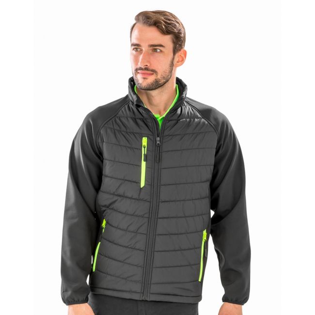 Black compass padded softshell black/grey marimea xl