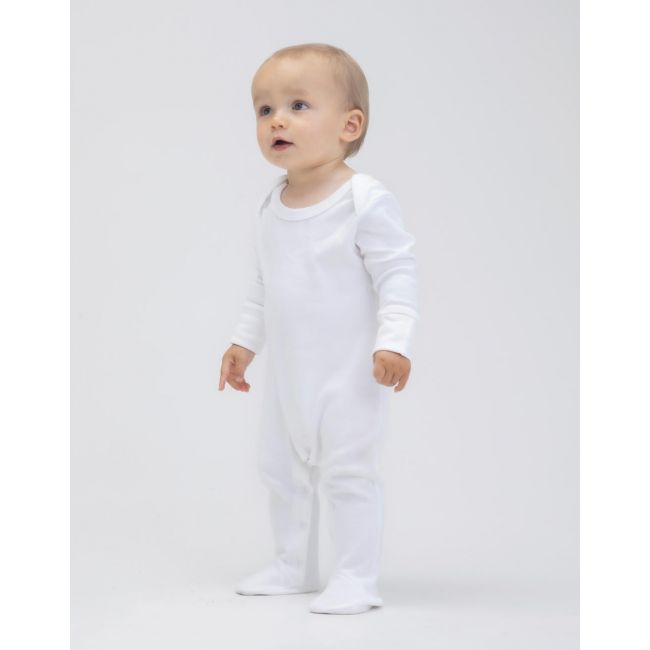 Baby sleepsuit wit scratch mitts white marimea 3-6