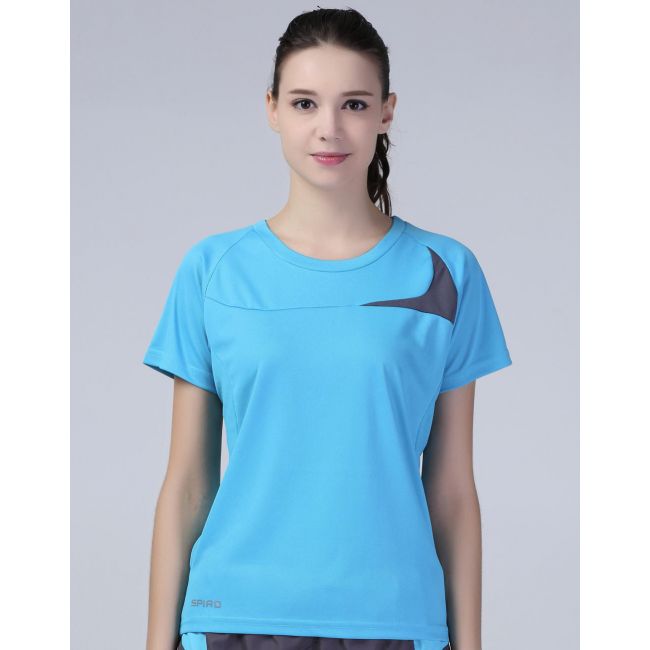 Spiro ladies' dash training shirt aqua/grey marimea xs