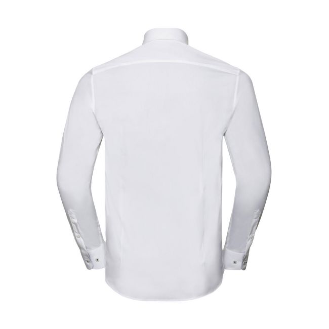 Men's ls tailored contrast ultimate stretch shirt white/oxford blue/bright navy marimea s