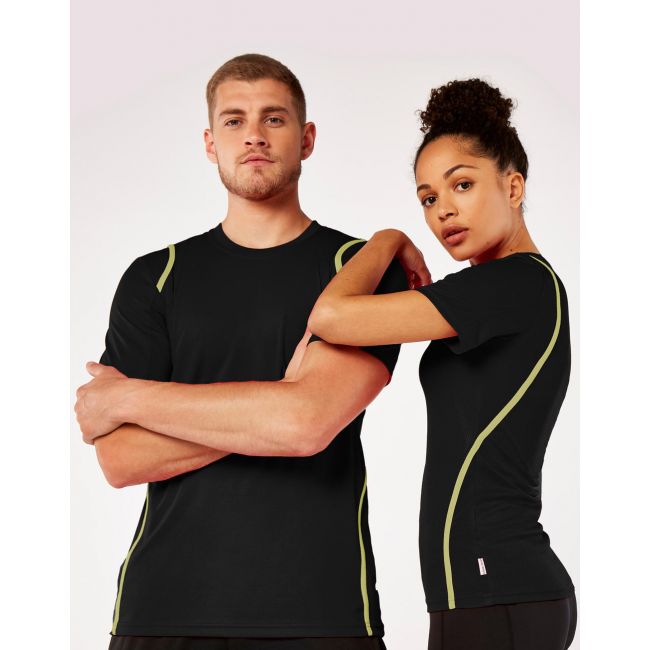 Regular fit cooltex® contrast tee black/fluorescent lime marimea xs