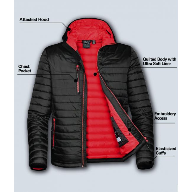 Gravity thermal jacket black/true red marimea 2xl