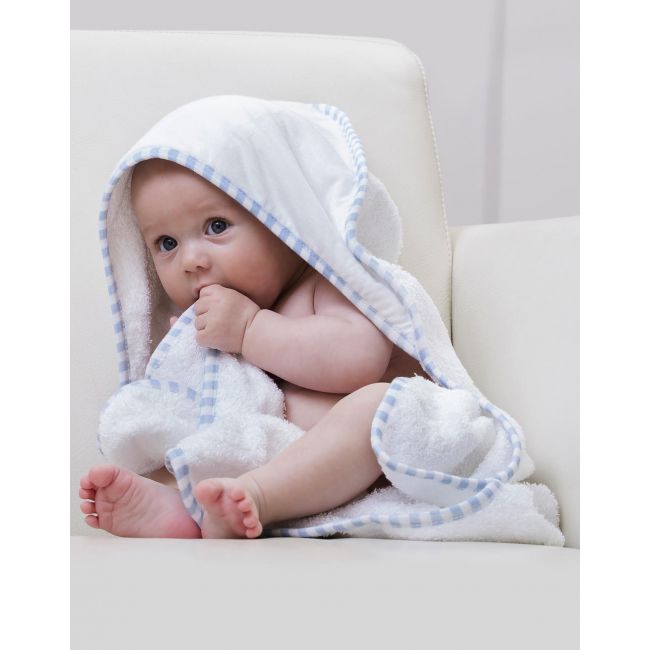 Po hooded baby towel white/baby blue marimea one size
