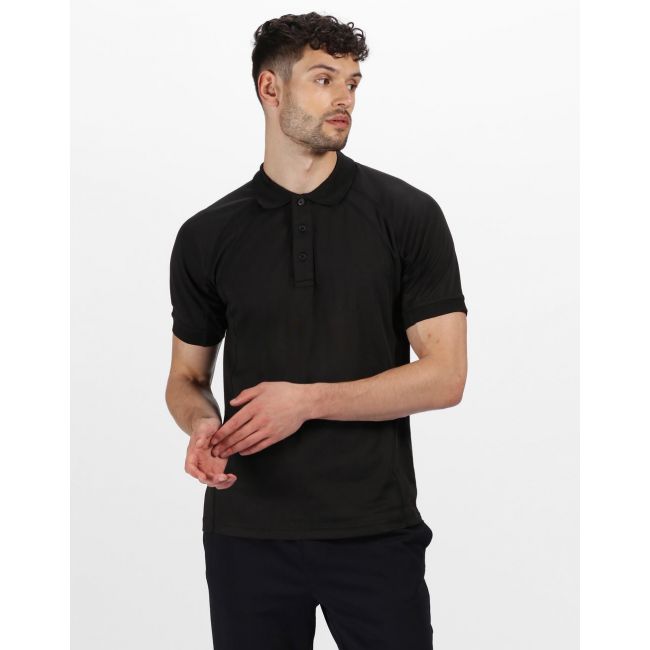 Coolweave wicking polo black marimea 3xl