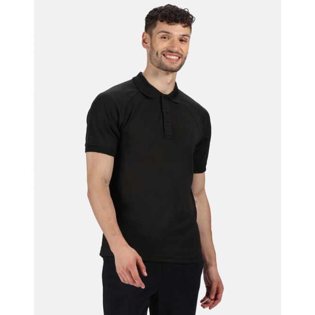 Coolweave wicking polo black marimea xl