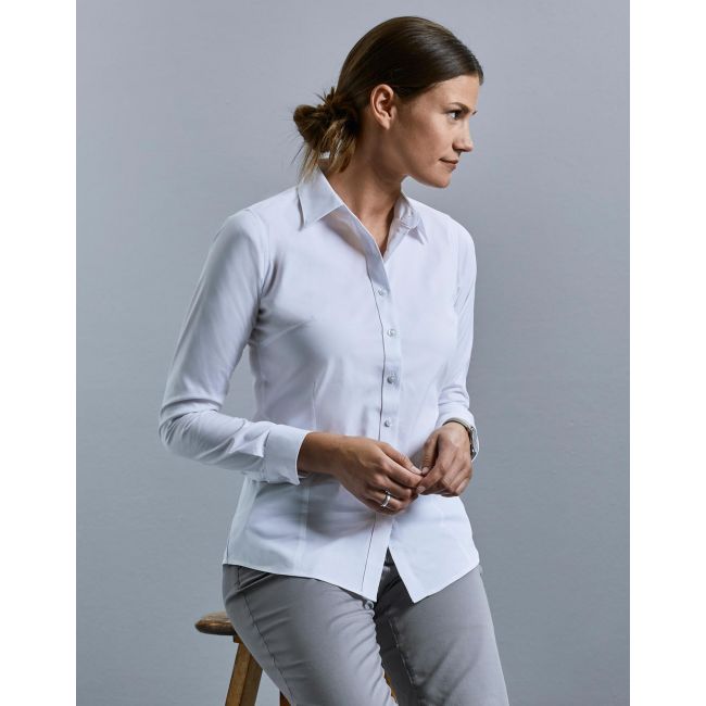 Ladies' ls tailored coolmax® shirt light blue marimea 4xl