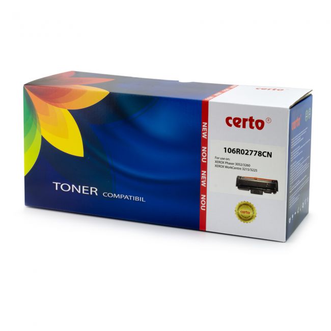 Toner certo, compatibil xerox 106r02778, 3000 pagini, negru