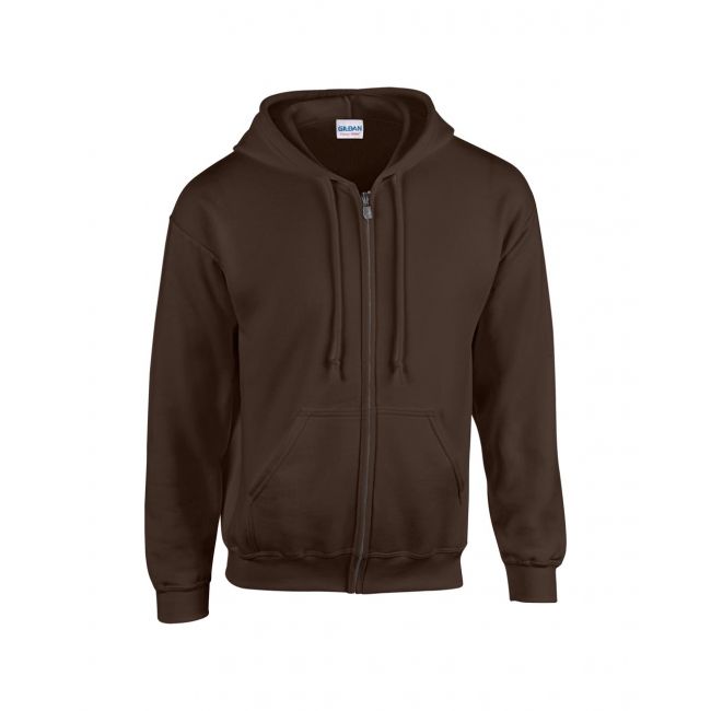 Heavy blend™ adult full zip hooded sweatshirt culoare dark chocolate marimea s