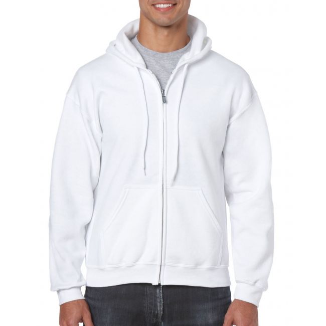 Heavy blend™ adult full zip hooded sweatshirt culoare white marimea 2xl