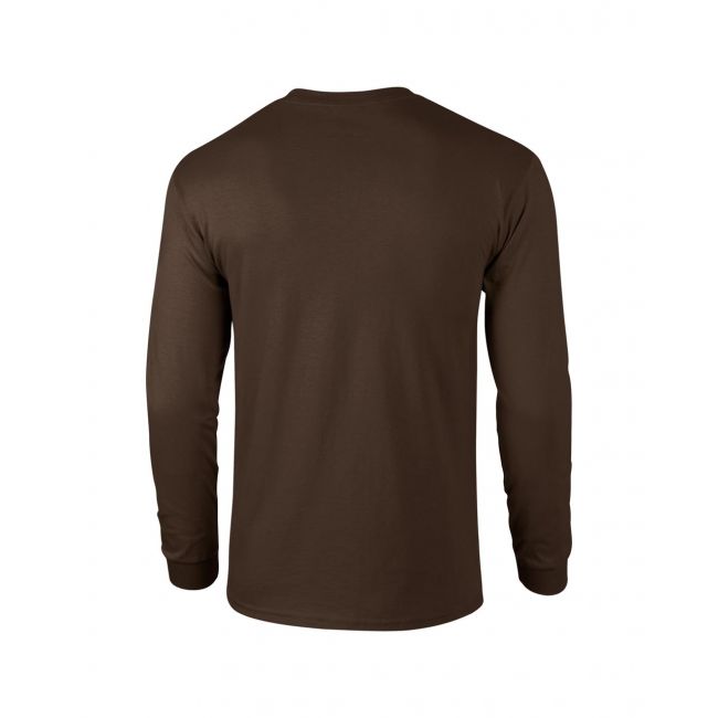 Ultra cotton™ adult long sleeve t-shirt culoare dark chocolate marimea s