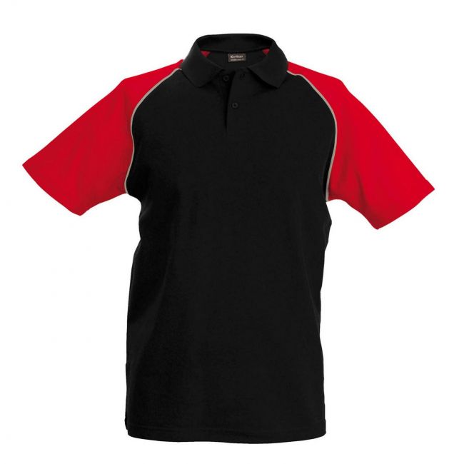 Baseball - short-sleeved polo shirt culoare black/red marimea xl