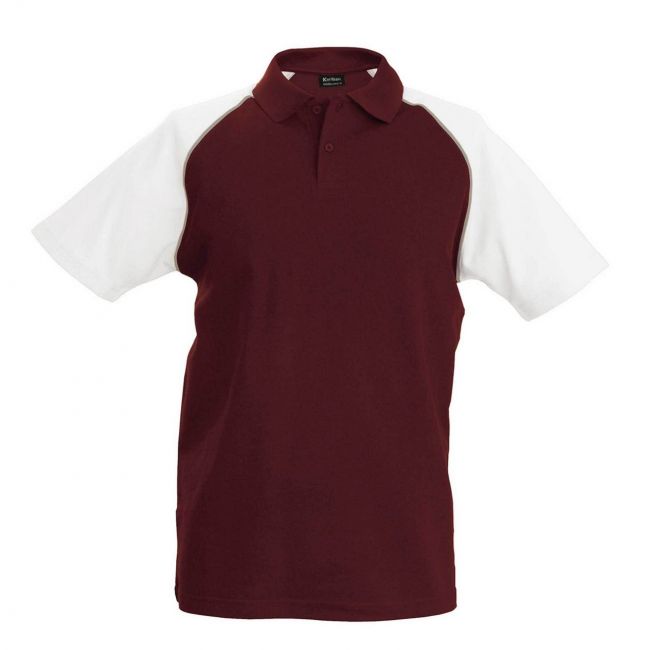 Baseball - short-sleeved polo shirt culoare bordeaux/white marimea s