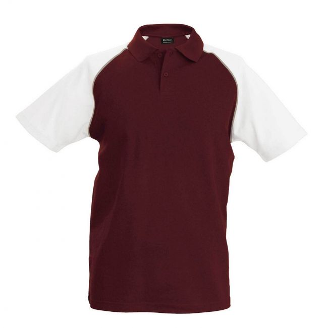 Baseball - short-sleeved polo shirt culoare bordeaux/white marimea xl