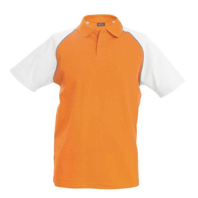 Baseball - short-sleeved polo shirt culoare orange/white marimea l