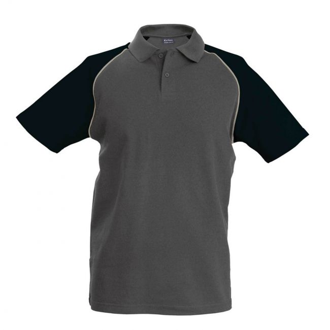 Baseball - short-sleeved polo shirt culoare slate grey/black marimea 3xl