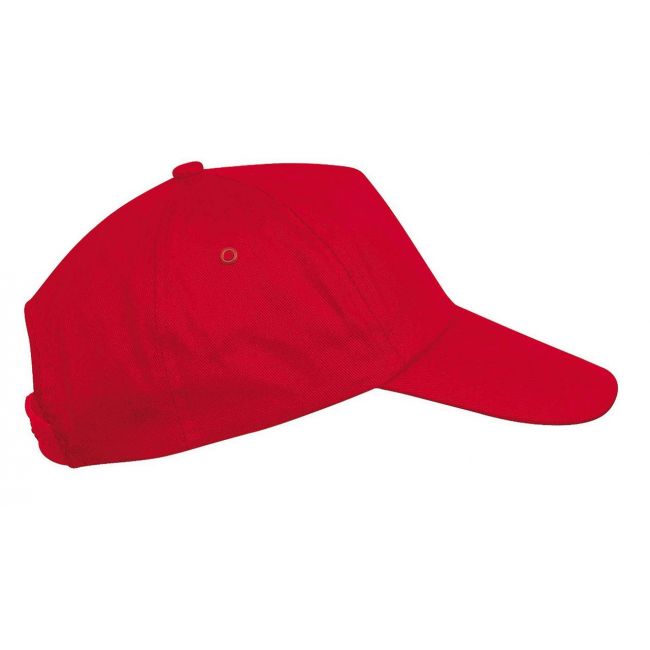 First kids - kids' 5 panel cap culoare red marimea u