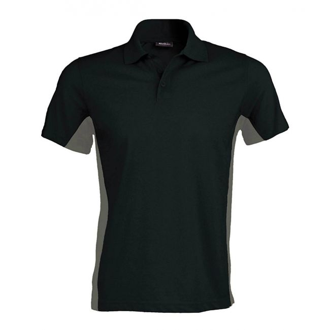 Flag - short-sleeved two-tone polo shirt culoare black/slate grey marimea s