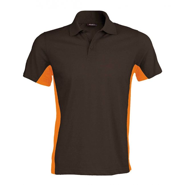 Flag - short-sleeved two-tone polo shirt culoare dark grey/orange marimea m