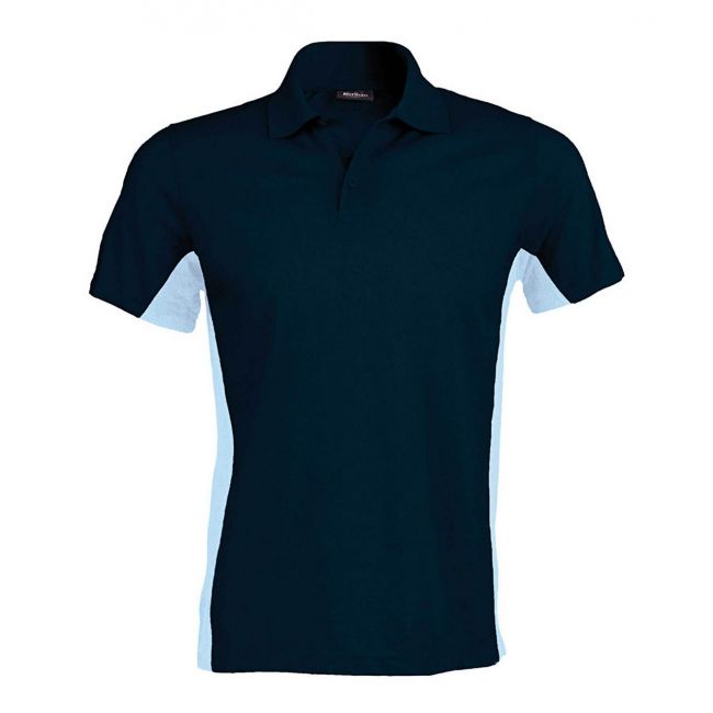 Flag - short-sleeved two-tone polo shirt culoare navy/sky blue marimea m