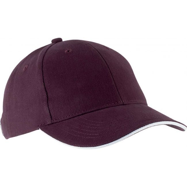 Orlando - oekotex certified 6 panel cap culoare burgundy/white marimea u