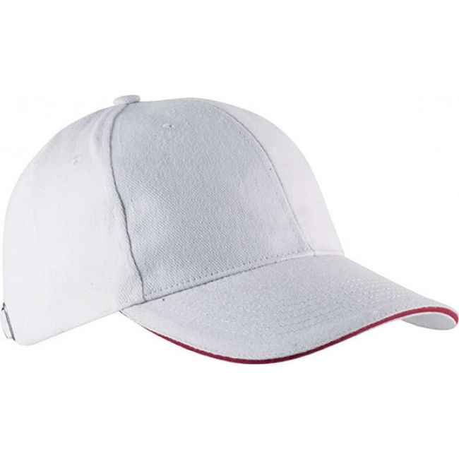 Orlando - oekotex certified 6 panel cap culoare white/red marimea u