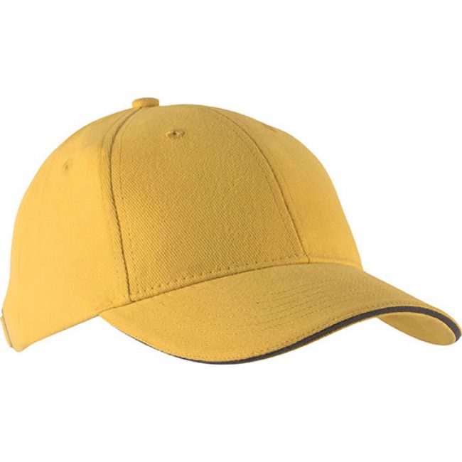 Orlando - oekotex certified 6 panel cap culoare yellow/slate grey marimea u