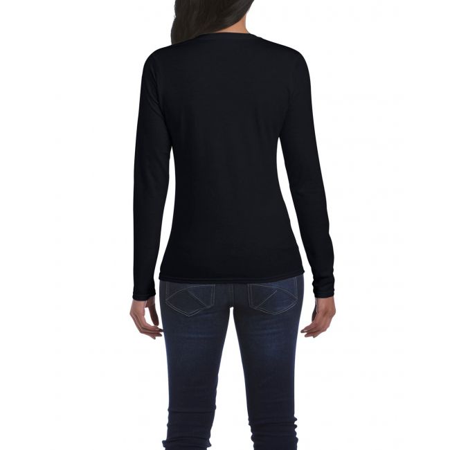 Softstyle® ladies' long sleeve t-shirt culoare black marimea s