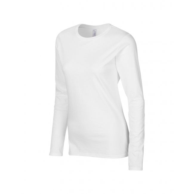 Softstyle® ladies' long sleeve t-shirt culoare white marimea s