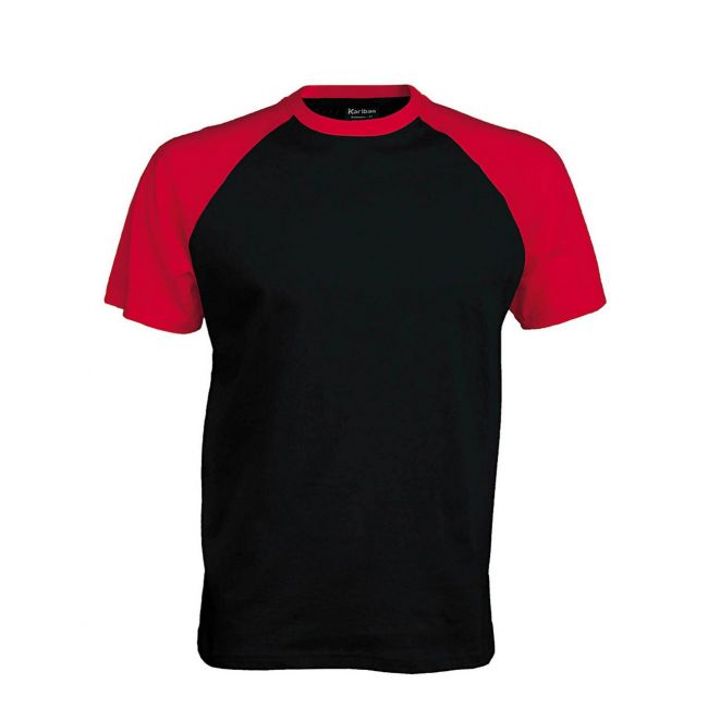 Baseball - short-sleeved two-tone t-shirt culoare black/red marimea 2xl
