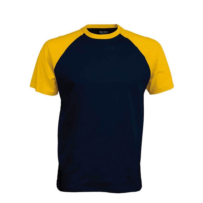 Baseball - short-sleeved two-tone t-shirt culoare navy/yellow marimea s