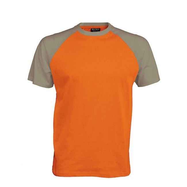 Baseball - short-sleeved two-tone t-shirt culoare orange/light grey marimea l