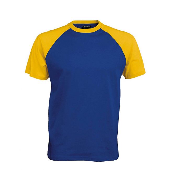 Baseball - short-sleeved two-tone t-shirt culoare royal blue/yellow marimea s