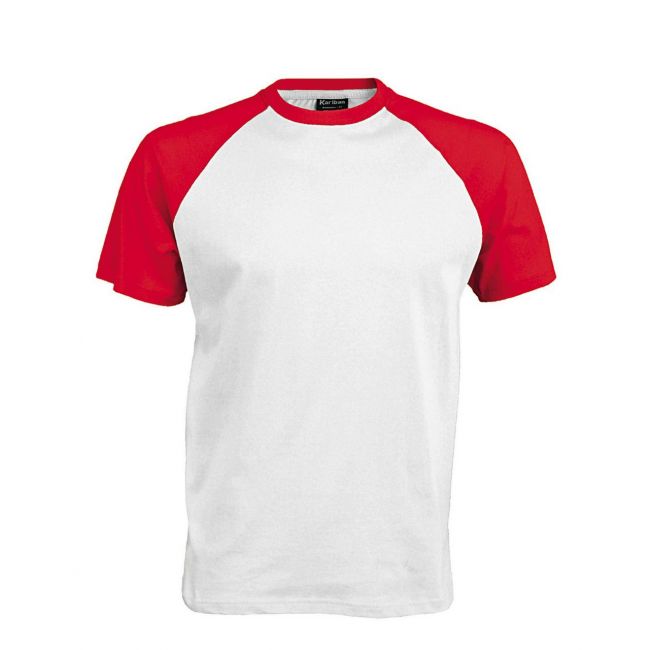 Baseball - short-sleeved two-tone t-shirt culoare white/red marimea m