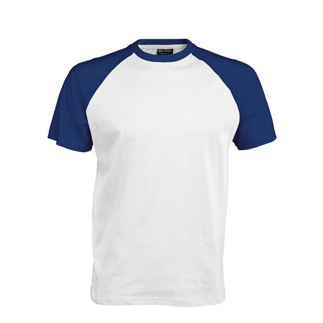 Baseball - short-sleeved two-tone t-shirt culoare white/royal blue marimea s