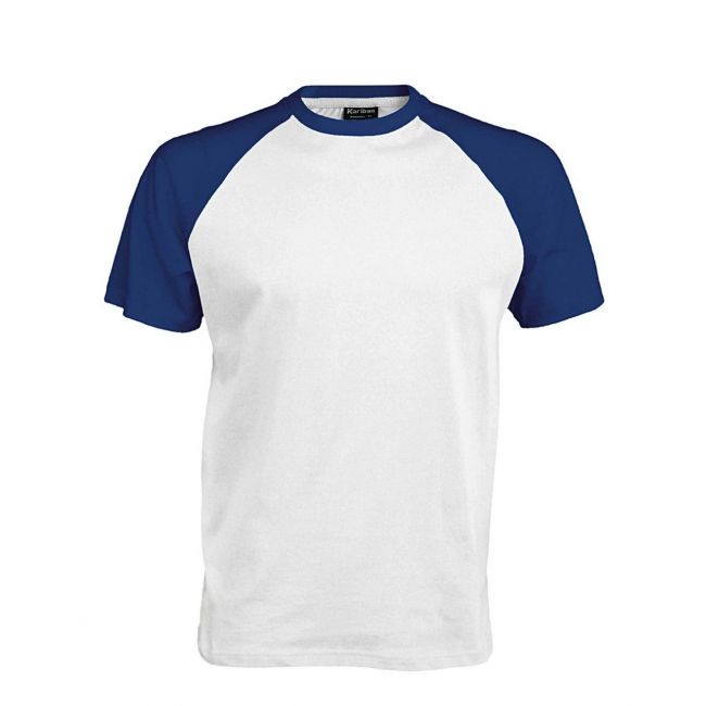 Baseball - short-sleeved two-tone t-shirt culoare white/royal blue marimea xl