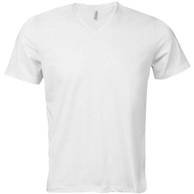 Calypso – men's short sleeve v-neck t-shirt culoare white marimea 2xl