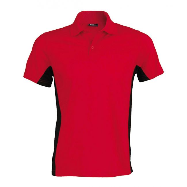 Flag - short-sleeved two-tone polo shirt culoare red/black marimea s