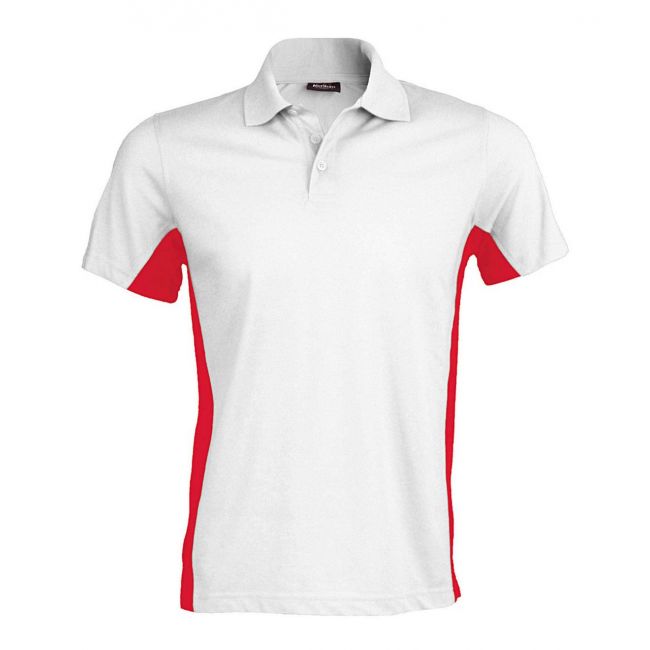 Flag - short-sleeved two-tone polo shirt culoare white/red marimea s