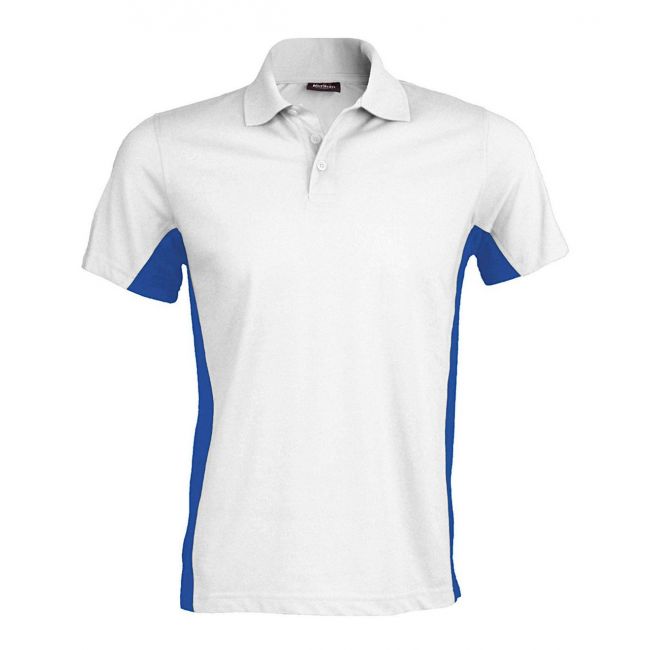 Flag - short-sleeved two-tone polo shirt culoare white/royal blue marimea xl
