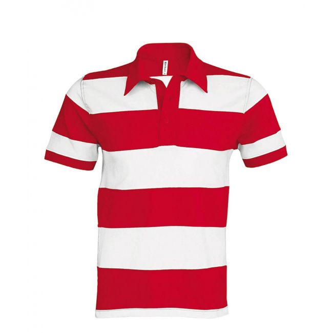 Ray - short-sleeved striped polo shirt culoare red/white marimea m